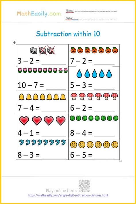 Subtraction – Within 10 / FREE Printable Worksheets – .